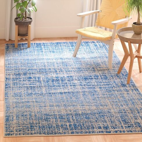 SAFAVIEH Adirondack Collection Area Rug - 8' x 10', Blue & Silver, Modern Abstract Design, Non-Shedding & Easy Care, Ideal for High Traffic Areas in Living Room, Bedroom (ADR116D) in Saudi Arabia