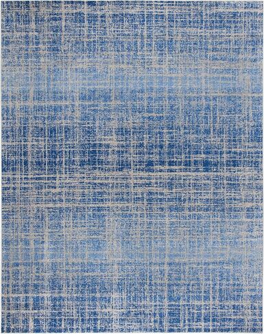 SAFAVIEH Adirondack Collection Area Rug - 8' x 10', Blue & Silver, Modern Abstract Design, Non-Shedding & Easy Care, Ideal for High Traffic Areas in Living Room, Bedroom (ADR116D) in Saudi Arabia