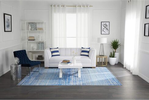 SAFAVIEH Adirondack Collection Area Rug - 8' x 10', Blue & Silver, Modern Abstract Design, Non-Shedding & Easy Care, Ideal for High Traffic Areas in Living Room, Bedroom (ADR116D) in Saudi Arabia
