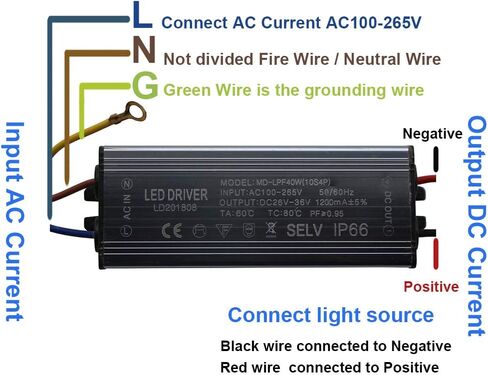 Aluminium IP66 70W LED Driver 2100mA (Constant Current Output) / DC 26-36V (Voltage Output) / AC 100-265V (input votage) Waterproof Power Supply Lighting Transformer Drivers Ballast in Saudi Arabia