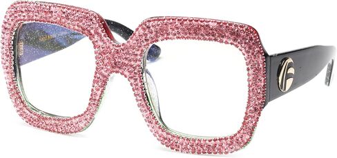 bullabulling Rhinestone Ladies Reading Glasses Stylish Frame - Oversized Square Bling Design Reader Eyeglasses for Women L05 in Saudi Arabia