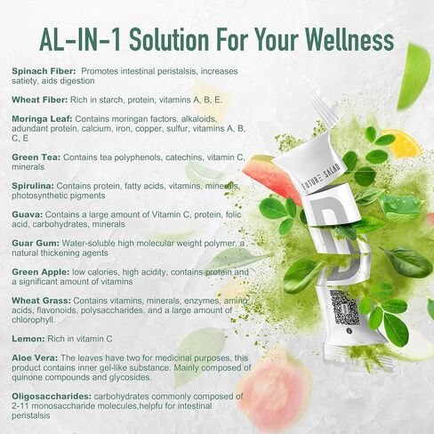 Drink Mix Powder, Drinkable Salad, Fruits, Moringa leaves, Vegetables,7 Packets in Saudi Arabia