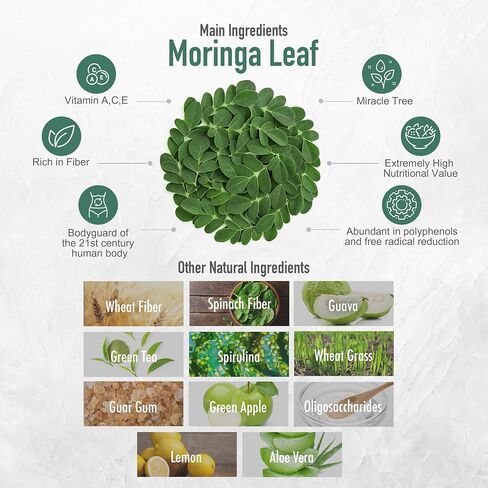 Drink Mix Powder, Drinkable Salad, Fruits, Moringa leaves, Vegetables,7 Packets in Saudi Arabia