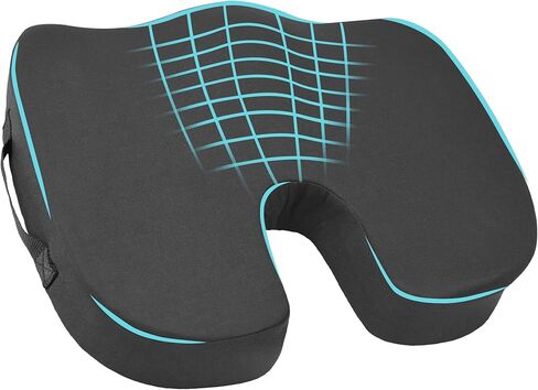 وسادة مقعد مريحة من إسفنج الذاكرة من Elantrip، راحة فائقة، دعم العصعص على شكل حرف U لكراسي المكتب، ومقاعد السيارة، والاستخدام المنزلي، غطاء غير قابل للانزلاق وقابل للغسل لتخفيف آلام عرق النسا وعظم الذيل، رمادي in Kuwait