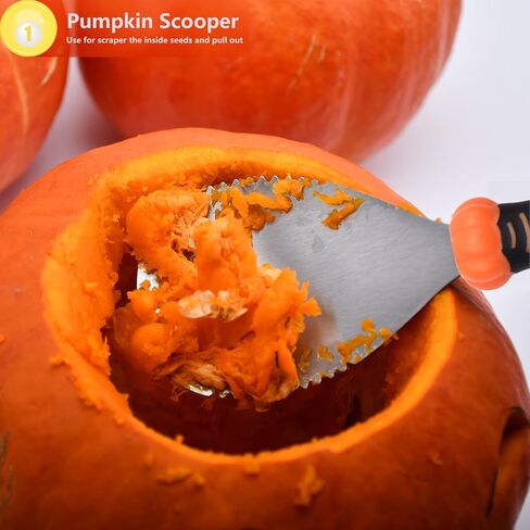 3-Piece Pumpkin Carving Kit Tools Halloween, Professional Heavy Duty Carving Set, Stainless Steel Tools Carving Kit for Halloween Decoration Jack-O-Lanterns, Gift for Halloween in Saudi Arabia