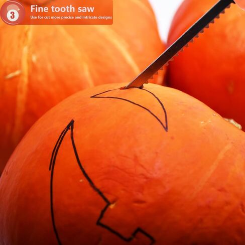 3-Piece Pumpkin Carving Kit Tools Halloween, Professional Heavy Duty Carving Set, Stainless Steel Tools Carving Kit for Halloween Decoration Jack-O-Lanterns, Gift for Halloween in Saudi Arabia