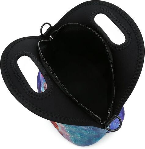 Insulated Neoprene Lunch Bag Removable Shoulder Strap Reusable Thermal Thick Lunch Tote Bags For Women,Teens,Girls,Kids,Baby,Adults-Lunch Boxes For Outdoors,Work,Office,School (Cat Take Pizza) in Saudi Arabia