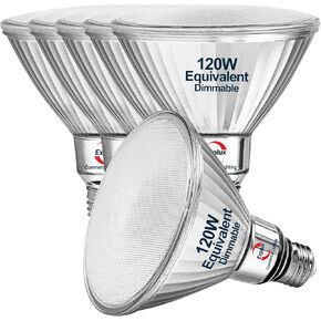 Explux Commercial-Grade LED PAR38, 120W Equivalent, 1500 Lumens, 40000 Hours, Classic Full Glass Flood Light Bulbs, Dimmable, Waterproof & Anti-Ageing, Daylight 5000K Spotlight, 4-Pack