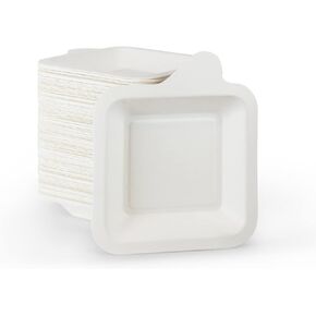 Upper Midland Products Small Paper Plates 4 Inch - 4 Inch Paper Dessert Plates Biodegradable | White (White - 100)