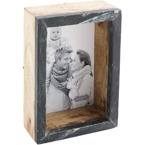 Mud Pie 5X7 Black Marble Block Frame, Small, 4 x 6
