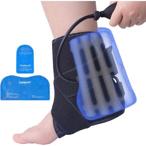 Ankle Ice Pack Wrap for Swelling with Cold Compression, Foot Ice Pack Wrap for Plantar Fasciitis, Reusable Gel Cold & Hot Therapy for Achilles Tendonitis, Heel Pain, Injuries, Foot Surgery