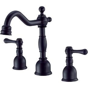 Gerber Opulence Two-Handle Widespread Bathroom Faucet, Black Finish, 1.2 GPM WaterSense Certified
