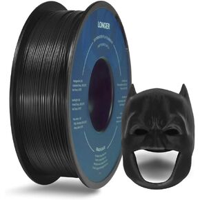 خيوط PLA 1.75 مم خيوط طابعة Pla 3D، 2.2 رطل (1 كجم) خيوط طباعة ثلاثية الأبعاد دقة الأبعاد السوداء +/- 0.02 مم عبوة واحدة in Kuwait