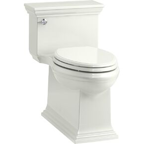 KOHLER K-6428-7 Memoirs Stately Comfort Height Skirted One-Piece Compact Elongated 1.28 GPF Toilet with AquaPiston Flush Technology and Left-Hand Trip Lever, Black