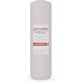 Max Water Whole Iron Manganese Replacement Set - Heavy Duty, for Standard Whole House Systems 10" x 2.5" Good for Iron, Manganese Reduction (Pack of 1)