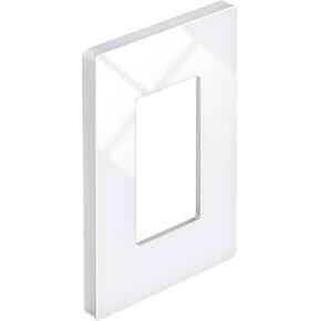 BESTTEN 5 Pack 4-Gang Screwless Decorative Wall Plate, Decorator Outlet Cover, USWP6 Snow White Series, H4.69" x L8.35", for Light Switch, Dimmer, GFCI, USB Receptacle