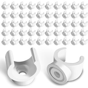 50 Pack 1/2 Inch PEX Clips, 16 mm Pipe Hangers Pipe Holder PEX Tubing Clamps PVC Water Pipe Support Pipe Clamp Tools, White Plastic U Pipe Clamp Tools