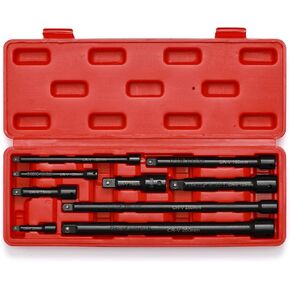 EMENTOL 9PCS Impact Extension Bar Set, 1/4", 3/8" and 1/2" Drive Socket Extension Set, CR-V Steel, Ext. bar