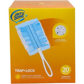 Duster Dust Magnet Starter Kit,Fluffy Duster Refills,Refill Duster for Cleaning，Trap and Lock Away Dust, Dirt and Hair in No Time,20 Refills+1 Handle.