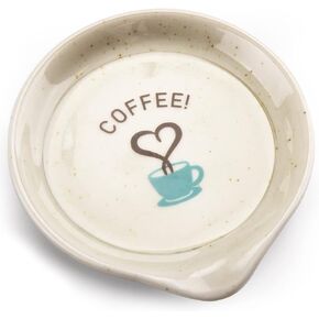 FANGSUN Ceramic Coffee Spoon Holder Rests for Coffee Station Decor, Mini Spoon Holder for Stove Top Countertop, Small Teaspoon Rest, Porcelain Spoon Holder For Coffee Bar Accessories, White, 3.5 Inch