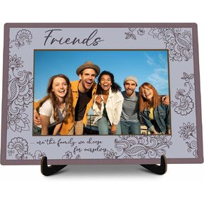 Friends Picture Frame Gifts, Wooden Friendship Photo Frame Gift for Women Sister Friend Bestie, Friends Are the Family We Choose Picture Frames Gifts for Birthday Christmas Graduation -09