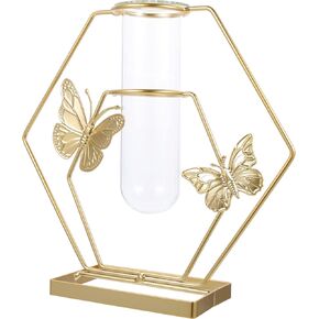 DECHOUS Hydroponic Vase Iron Art Butterfly Stand Frame Desktop Flower Pot Table Centerpiece Decor for Wedding Birthday Party Home Office