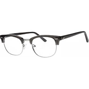 Real Glass Reading Glasses Club Style Frame with Clear Magnifying Lenses, 1.00 to 3.00 Diopter