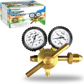 منظم النيتروجين مع ضغط توصيل 0-800 رطل لكل بوصة مربعة، وصلة مدخل CGA580 ووصلة مخرج مضيئة 1/4 بوصة من النحاس المتين الدقيق والموثوق - HVAC تطهير النحاس الصلب من Manatee in Kuwait