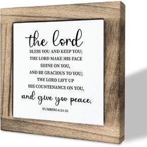 Bible Verse Numbers 6:24-26 Box Sign, The Lord Bless You and Keep You, Wooden Plaque Gift Tabletop, Religious Wood Sign, Decorative Desk Sign, Christian Gift for Friends Family, Farewell Gifts