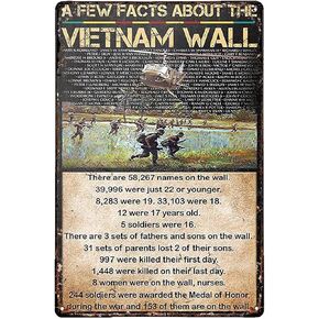 Retro Metal Tin Sign A Few Facts About The Vietnam Veteran Rustic Wall Decor Metal Wall Plate Vintage Tin Sign for Street & Home Bar Club Kitchen Restaurant Wall Art Decor Plaque Signs 12"x 16"