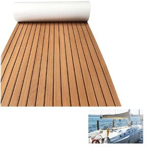 1/4 inch Thick Eva Boat Flooring - Eva Foam Boat Flooring - Boat Carpet Or Sea Deck Boat Flooring - Boat Flooring Eva Foam Decking Sheet (Teak Black 1PC)