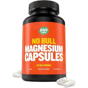 “No Bull" Magnesium Capsules, Unique Magnesium Citrate and Oxide Formula for Sleep and Relaxation, Magnesium Pills to Prevent Muscle Aches and Spasms, Magnesium Oxide Citrate, 500g