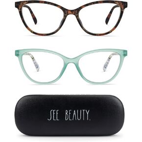 نظارات قراءة Rae Dunn "MARIE Blue Light Blocking - عبوتان مع حافظة صلبة بخط مميز من SEE BEAUTY in Kuwait