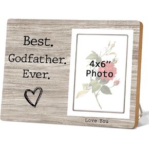 Godfather Picture Frame, Best Godfather Ever Picture Frame Gifts, Father's Day, Birthday,Christmas Gift for Godfather 4×6 Wooden Picture Frames12P057