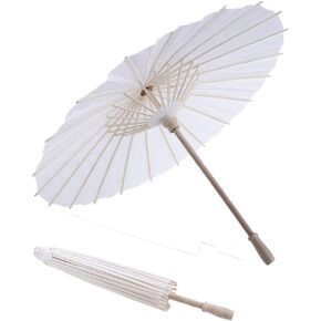 2Pcs White Paper Umbrella Oil Paper Parasol DIY Painting Handmade Decorative Umbrella Wedding Party Decor Photo Prop(20cm/7.87in)
