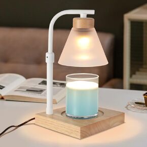 Electric Candle Warmer Light, Birthdays Gifts for Women Mom,Metal Candle Lamp for Bedroom Dimmable Candle Melter for Scented Candles Top-Down Candle Melting, Scented Wax for Home Decor（White）