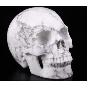 جمجمة كريستال هاوليت مقاس 5.0 بوصة، منحوتة يدويًا من الأحجار الكريمة للفنون الجميلة، تمثال حجر شفاء الريكي. in Kuwait