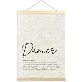 Dancer Definition Poster Hanger Frame for Ballet Room Classroom, Motivational Inspirational Dance Quotes Wall Decor for Dancers Home Office Living Room Dance Studio, Ballet Dancers Poster Prints Gifts,12x16in