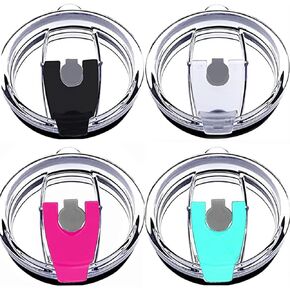 Tumbler Lids Spillproof 20oz,4 Pack Splash Resistant Lid for Beast,Juro,Ozark Trail,Rae Dunn,Atlin,Coffee Mug and More Cooler Cup,Covers for 20oz Tumbler (20OZ-01)