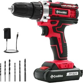 Cordless Drill Set 21v Power Drill Cordless With Battery & Charger, 84pcs Accessories Electric Drill Variable Speed, 3/8'' Keyless Chuck, Built-In Level and 2 Driver Bits Yellow kit
