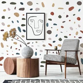 Colorful Pebble Wall Decals Boho Style Polka Dots Wall Stickers Peel and Stick Dot Wall Decals for Kids Bedroom Playroom Nursery Classroom Decorations