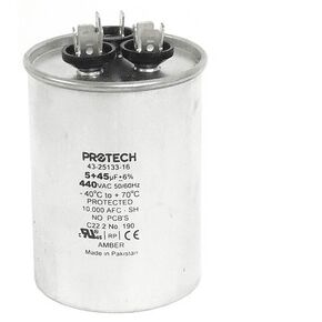 43-23204-13 -Rheem OEM Round Replacement Dual Run Capacitor 45 + 5 UF/MFD 440 Volt