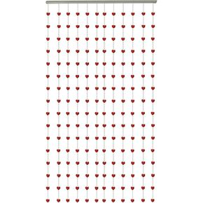 Asian Home Beautiful Acrylic Beaded Curtain - Red Heart