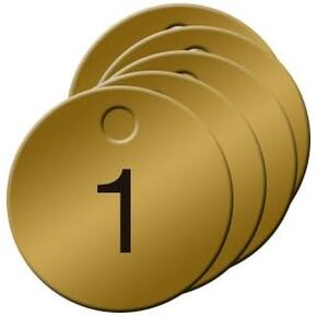 Numbered Solid Brass Valve Tags 1-100