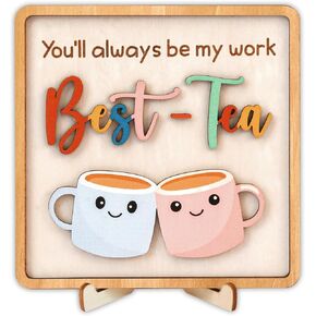 Work Bestie Gifts For Women Birthday - Coworker Birthday Gifts For Work Besties, Work Bestie Leaving Gift, Work Friend Gift For Colleagues Office Decor Sign