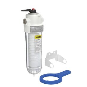 10-Inch Whole House Water Filter System, NSF Certified Reduces Sediment, Features 3/4" Stainless Steel Ports, Built-in Pressure Relief and Bypass Valve, One 5-Micron Water Filter Included
