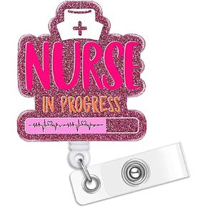 I Don't Know I JUST Work HERE Badge Badge Reel Holder Retractable with ID Clip for Nurse Nursing Name Tag Card Cute Funny Nursing Student Doctor RN Medical Assistant Work Office Alligator Clip