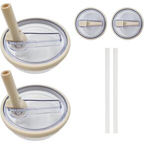 2 Pack 40 oz Tumbler Flip Straw Lid Replacement fit for Stanley Quencher, Spill Proof Splash Resistant Tumbler Lids,Dustproof Tumbler Cover, Reusable Tumbler Cover