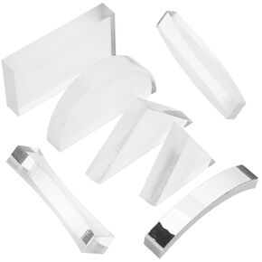ULTECHNOVO Glass Prisms & Lenses Set, 14 Pieces - Transparent - All Faces Fully Polished - Middle School Optical Lens for Physics Teaching Photography Prism Light Prism Optical Prism