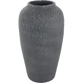 Deco 79 Ceramic Decorative Vase Textured Centerpiece Vase, Flower Vase for Home Decoration 10" x 10" x 20", Black